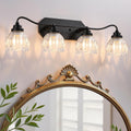 Vintage Bathroom Light Fixtures 4 Light Vanity - Crystal Shades
