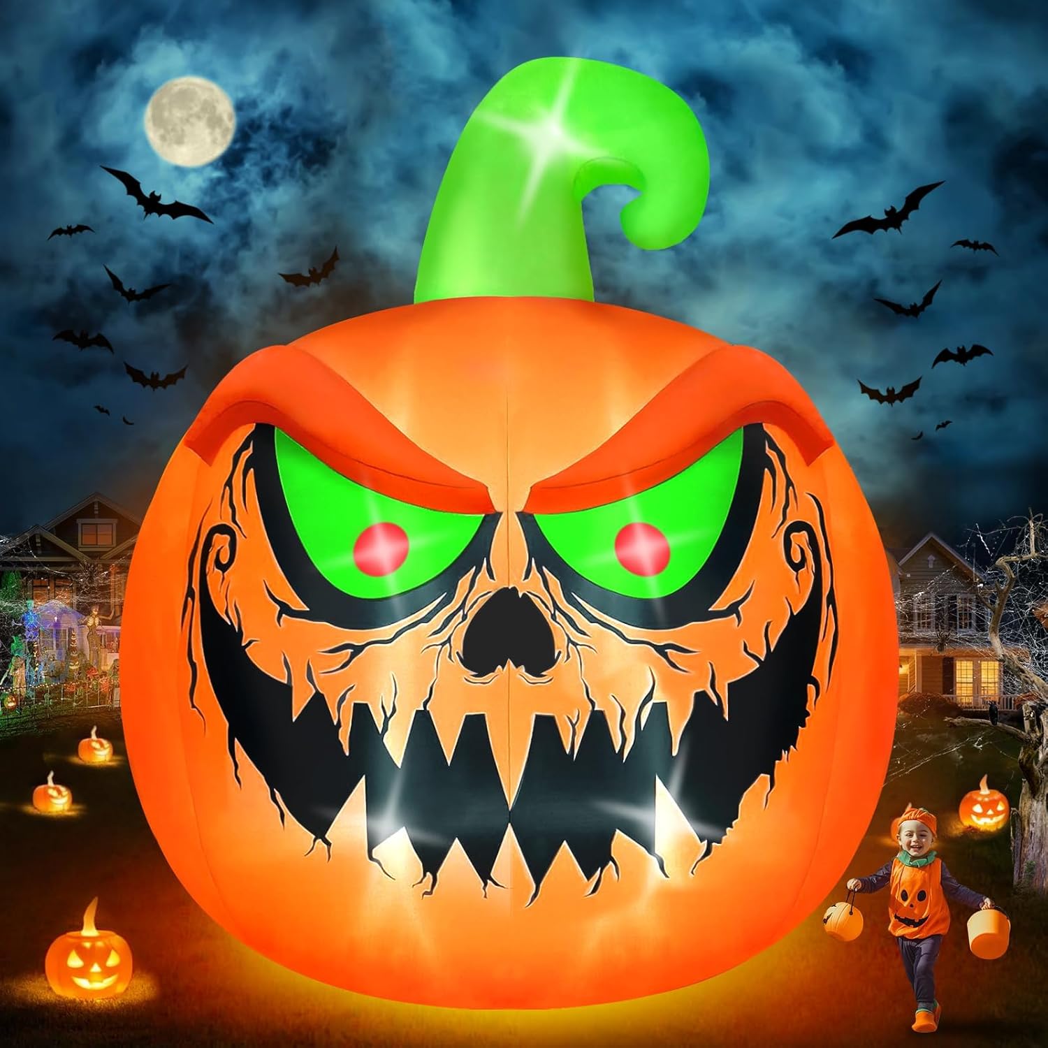 Giant 15 FT Halloween Inflatable Pumpkin with LED Lights