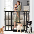 37 Inch Tall Baby Gate with Cat Door - Auto Close Safety Gate