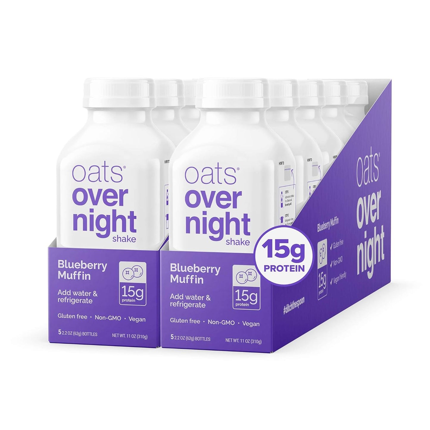 Blueberry Muffin Bottled Shake - Gluten Free Vegan Protein 10 Pack