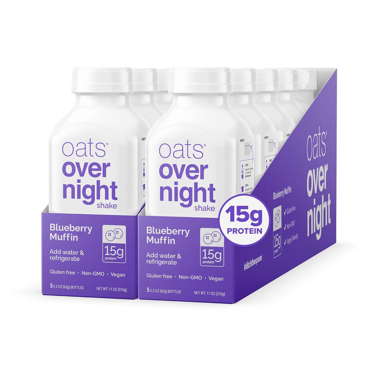 Blueberry Muffin Bottled Shake - Gluten Free Vegan Protein 10 Pack