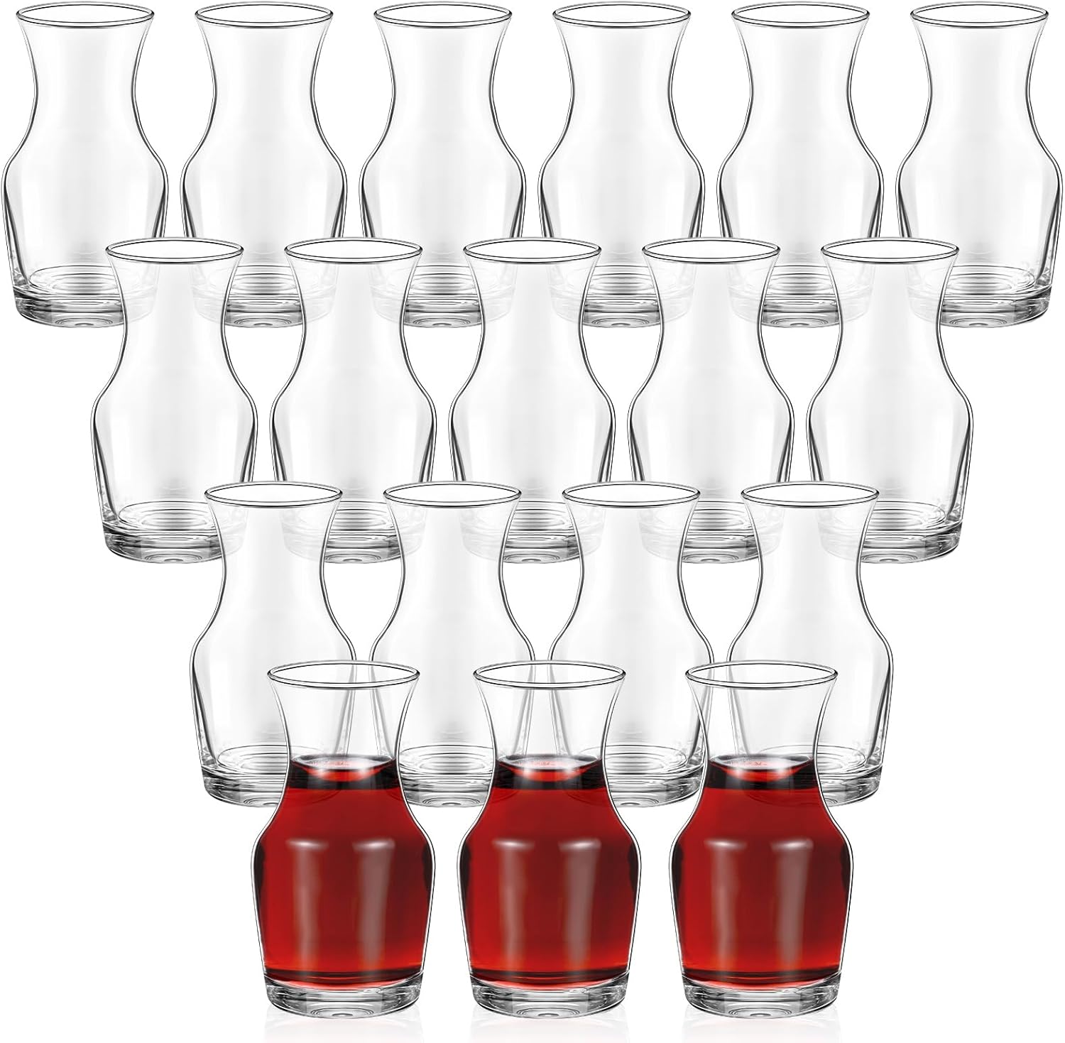 18 Pack Mini Wine Carafe Glass for Parties and Tastings