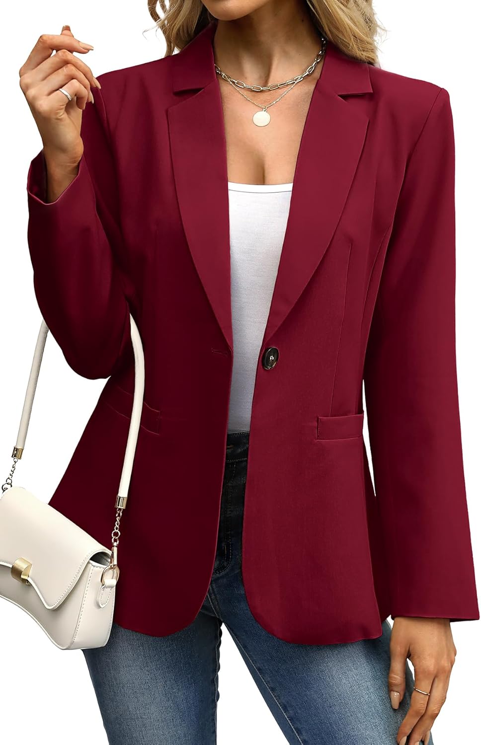 ELLEVEN Women's Blazer Lightweight Suit for Business Casual Wear