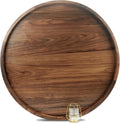 28 Inches Extra Large Round Black Walnut Wood Ottoman Tray - Classic