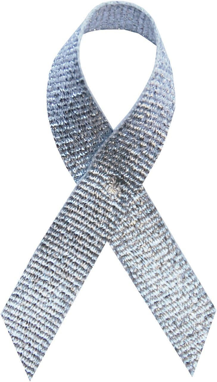 Exclusive USA 250 Silver Tinsel Fabric Awareness Ribbons