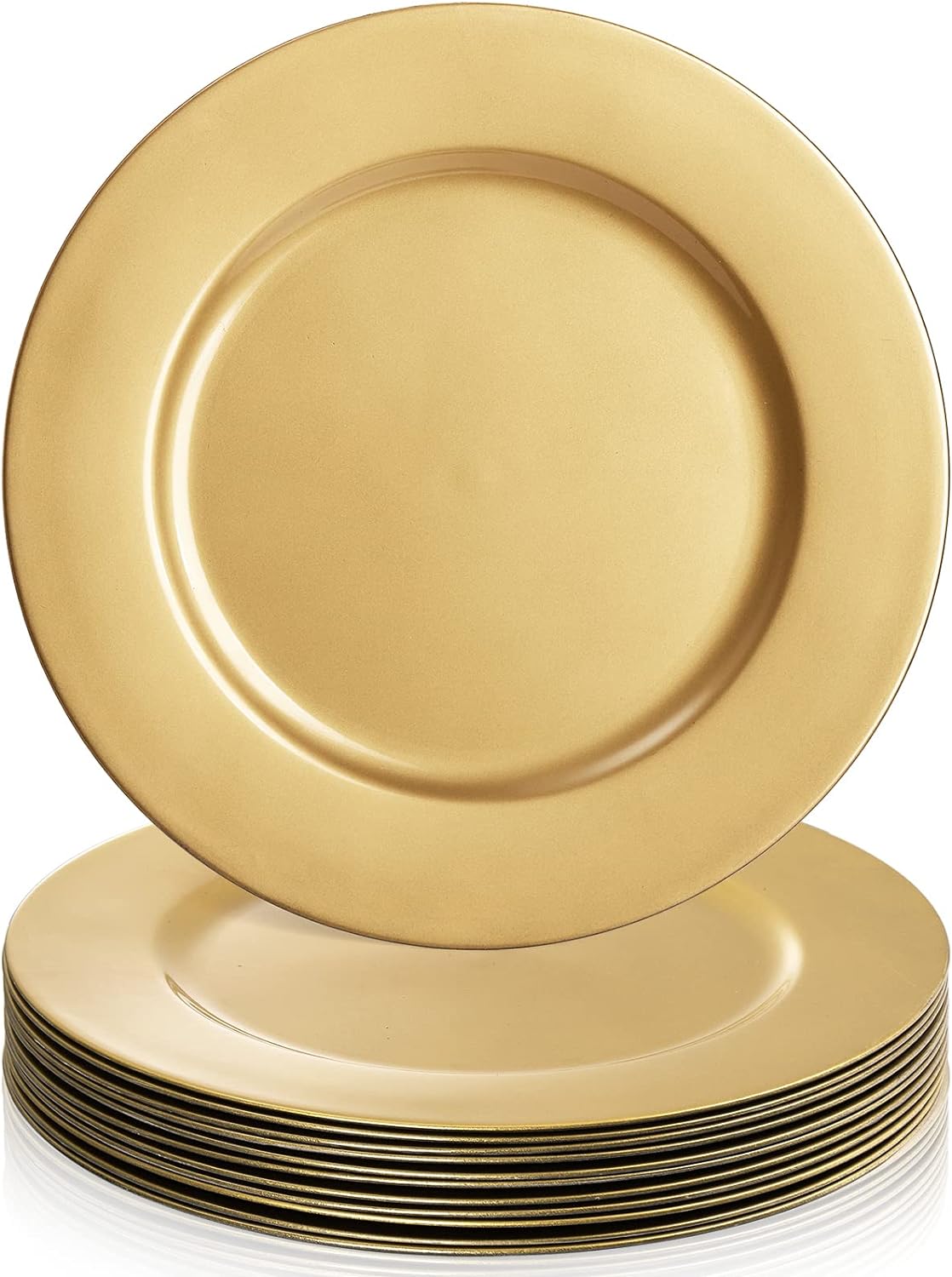 ZEAYEA 12 Pack Gold Charger Plates - Elegant Wedding Table Decor