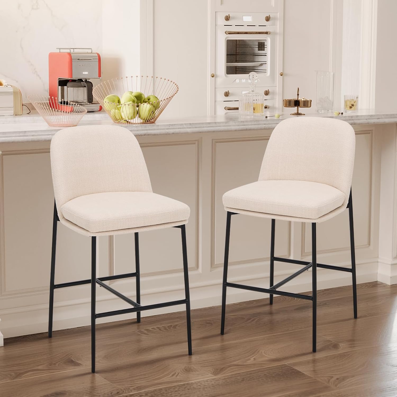 Modern 25 Inch Counter Height Bar Stools Set of 2 for Dining