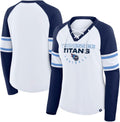 Fanatics Women's Redzone Blitz Raglan Lace-Up V-Neck Tee - Lightweight