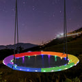 Costzon LED Saucer Tree Swing: Adjustable Ropes & Colorful Lights