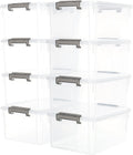 Citylife 17 QT Plastic Storage Bins with Latching Lids - 8 Pack