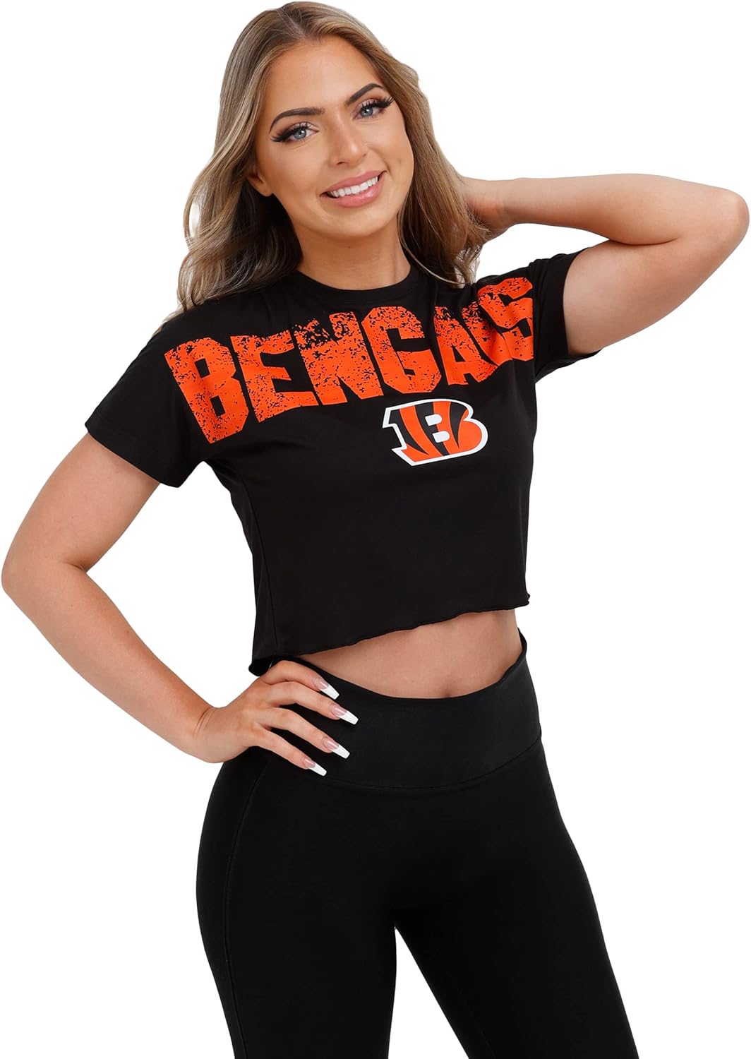 FOCO Women's NFL Team Logo Distressed Crop Top Shirt Review