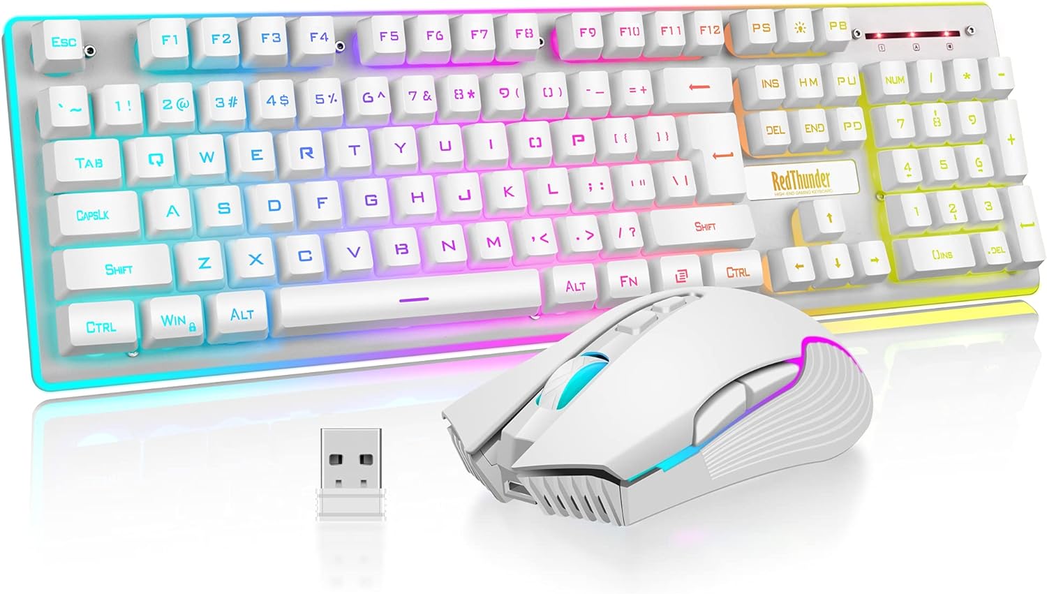 RedThunder Wireless Gaming Combo: 7D 3200DPI Mice + Mechanical Feel Keyboard