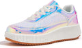 LUCKY STEP Women's Platform Sneakers Rhinestone Chunky Casual tight