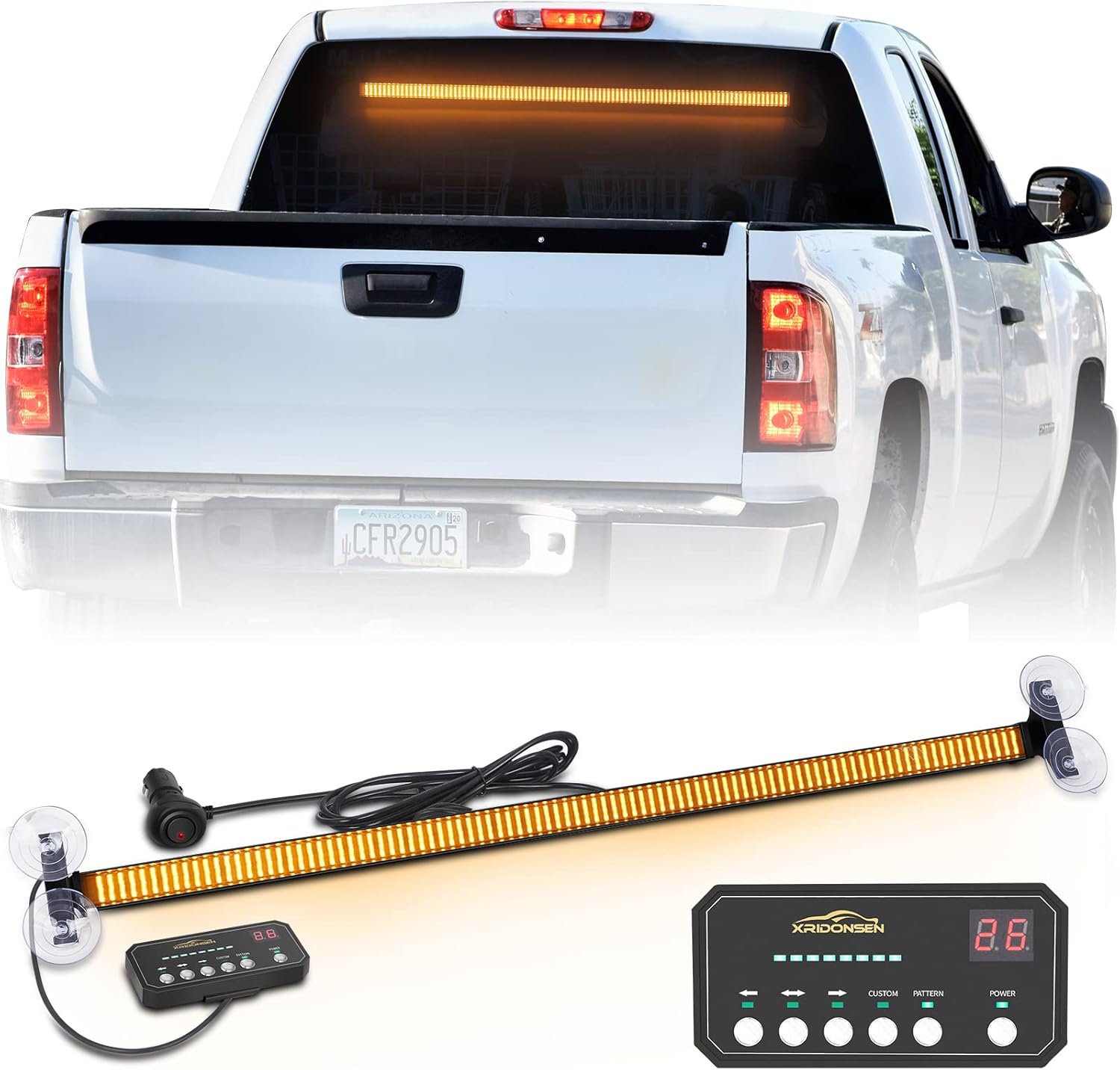 XRIDONSEN 35 inch Traffic Advisor Amber Light Bar for Safety