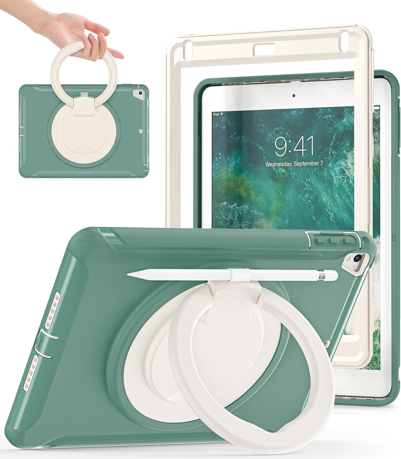 BATYUE iPad 6th Generation Case with Kickstand & Pencil Holder