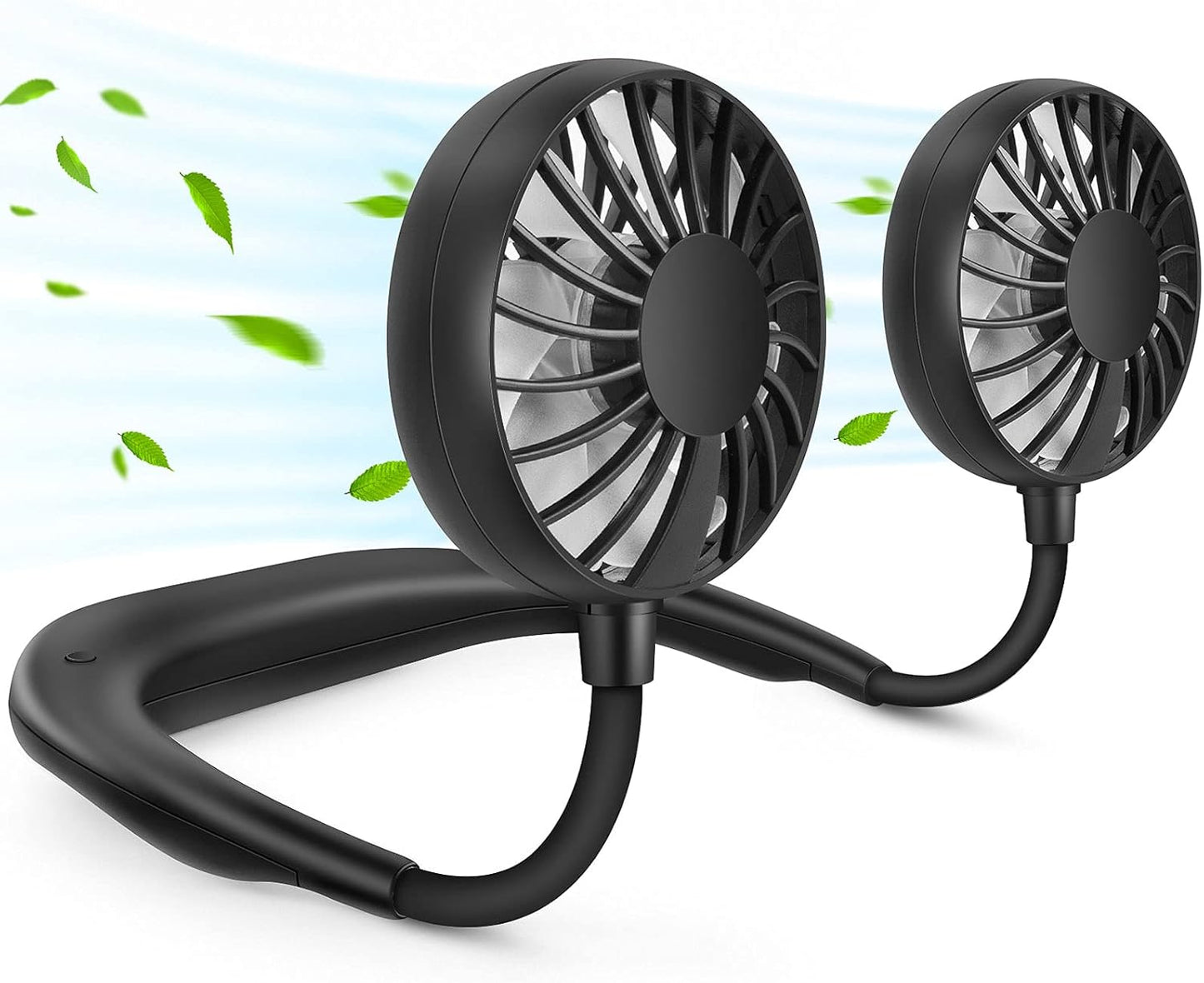 Hands-Free RJVW Neck Fan: 360 Cooling Rotation
