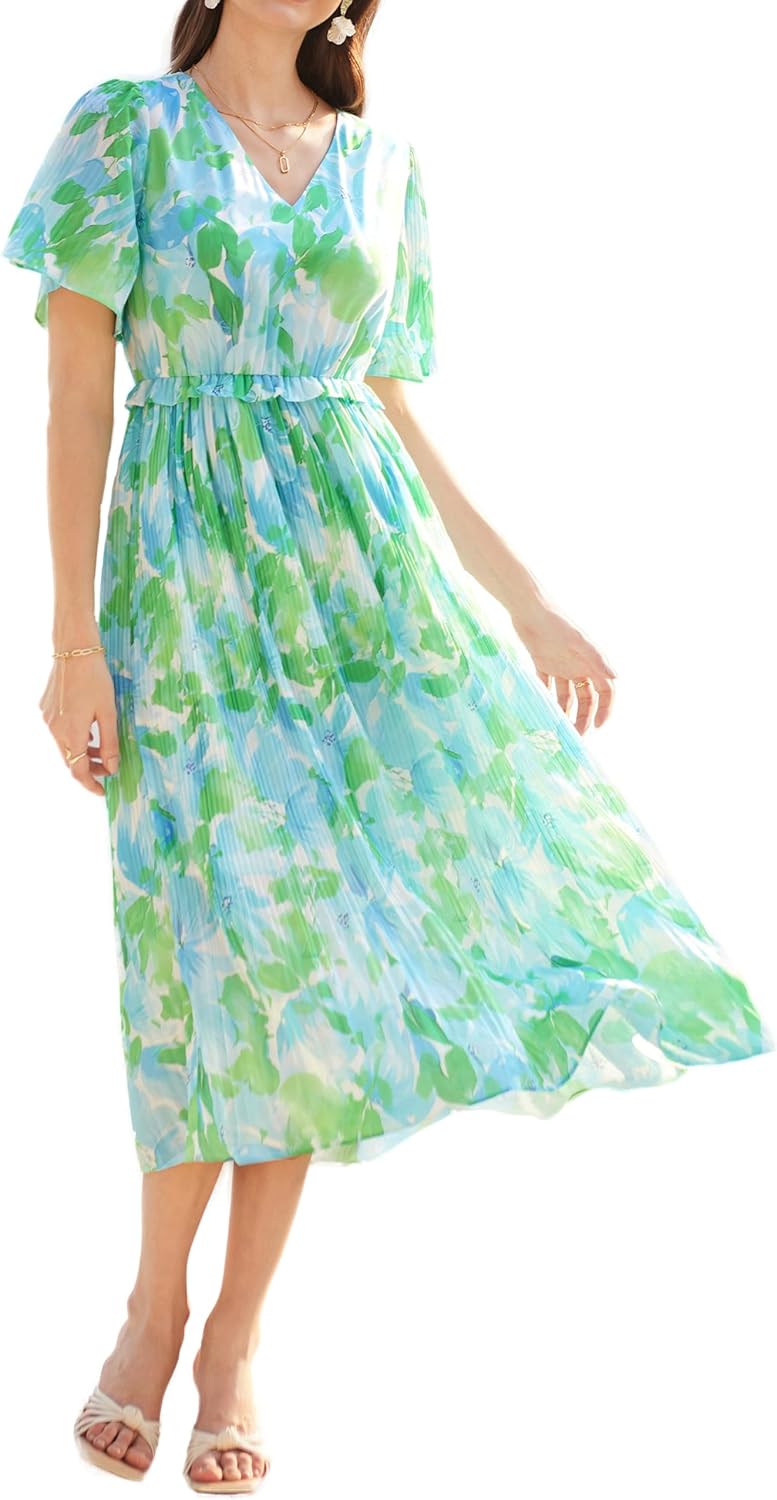 GRACE KARIN Women's Boho Floral Dress for Summer Fun