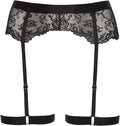 Vienna Garter Harness - Embroidered Tulle with Rose Gold Accents