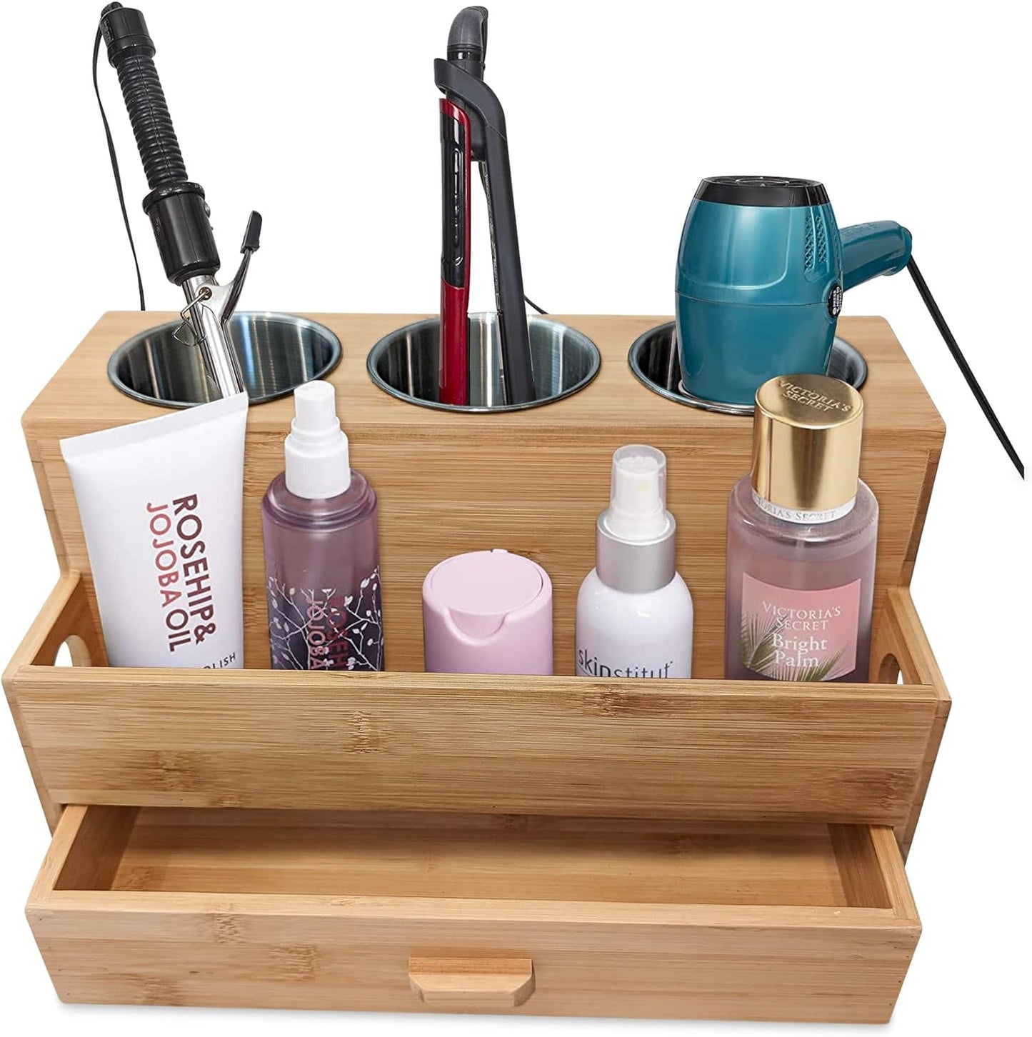 Bamboo Hair Tool Organizer by Harzen Brothers