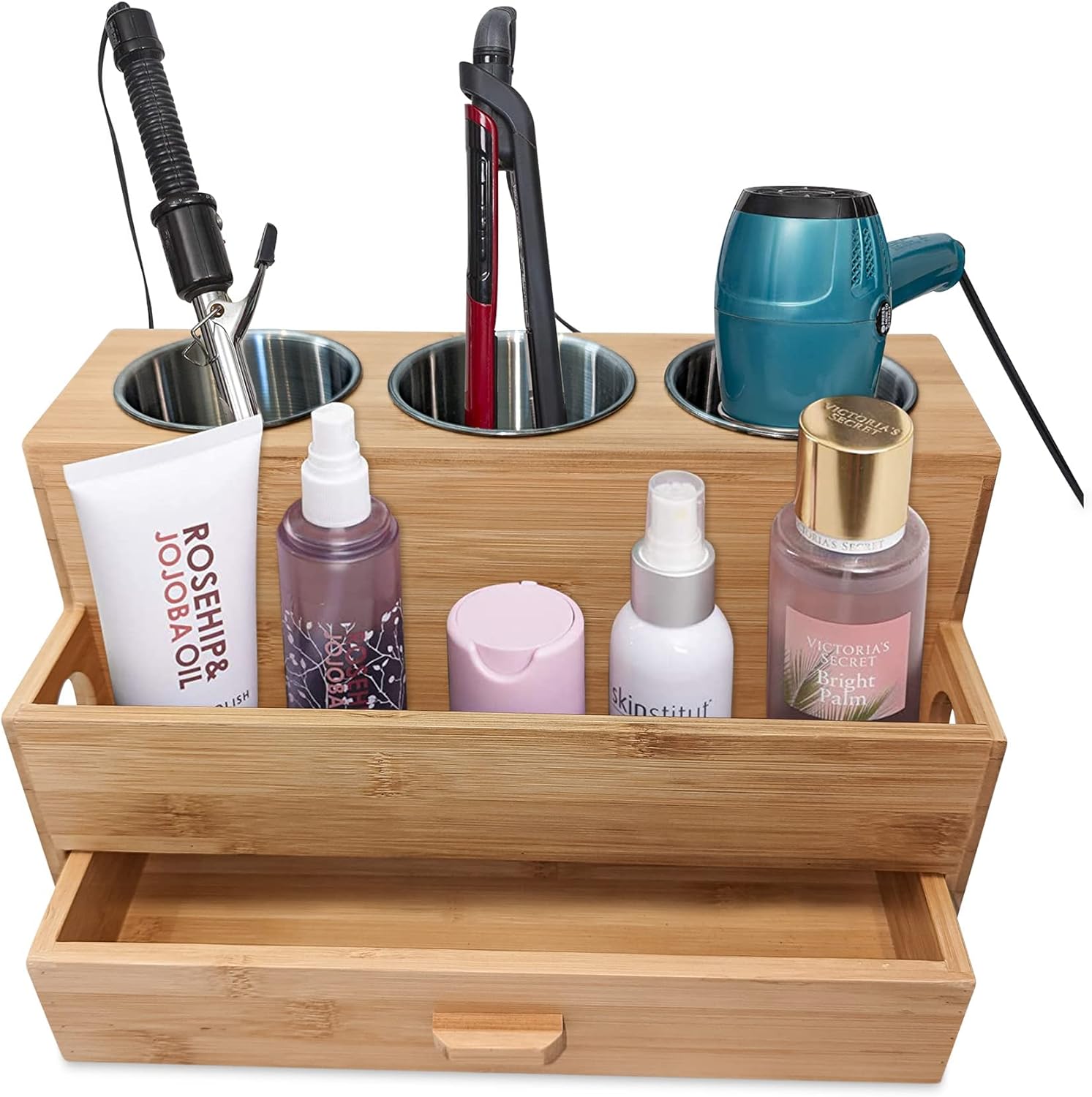 Bamboo Hair Tool Organizer by Harzen Brothers
