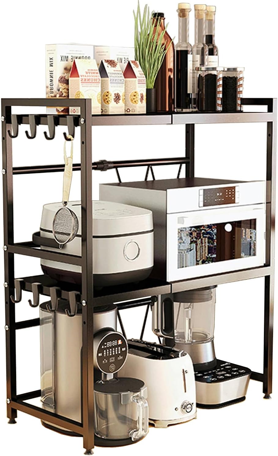 Expandable Microwave Stand Countertop for Kitchen Storage Needs