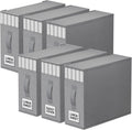 6 Pack Bed Sheet Closet Organizers and Storage - Foldable Linen Boxes