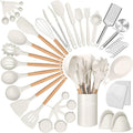 Silicone Cooking Utensils Set 43Pcs White - Complete Heat Resistant