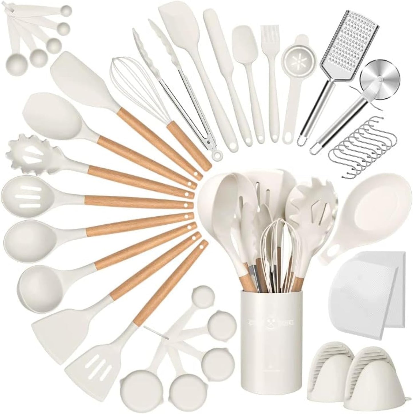 Silicone Cooking Utensils Set, 43Pcs Kitchen Tools for Cooking