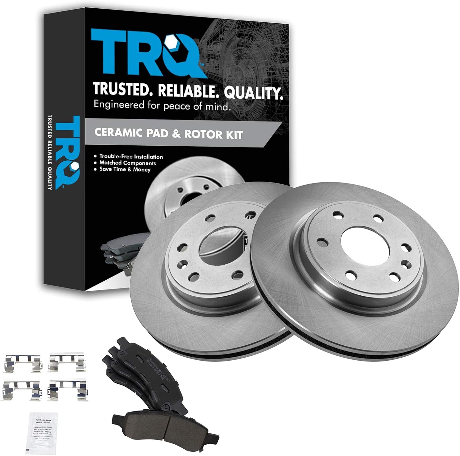TRQ Front Brake Pad & Rotor Kit for Buick Enclave & Traverse