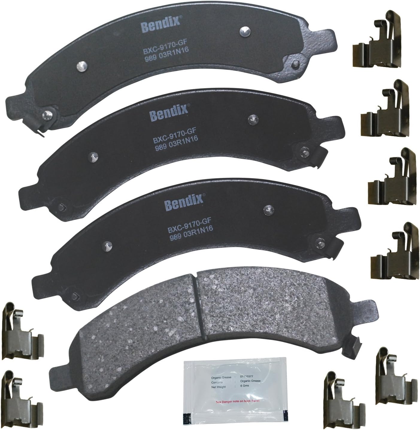 Bendix Priority1 CFC989 Ceramic Rear Brake Pads for Chevrolet
