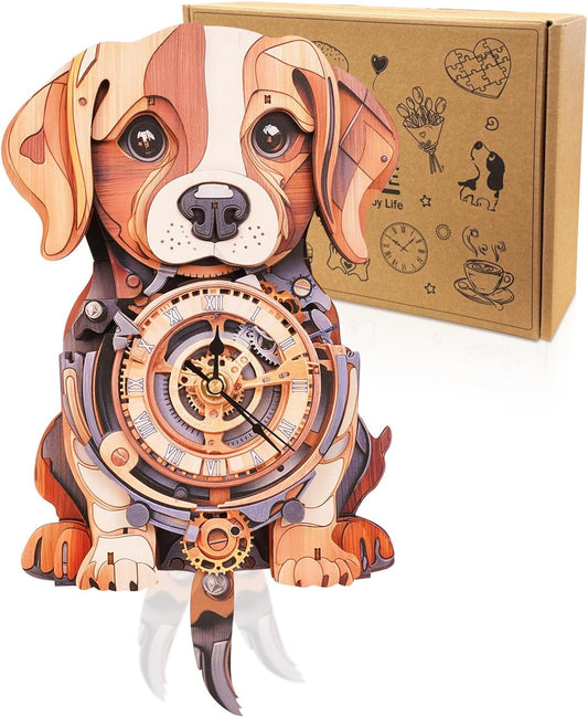 Cutywood 3D Puzzles for Adults - Beagle Clock Model Kit