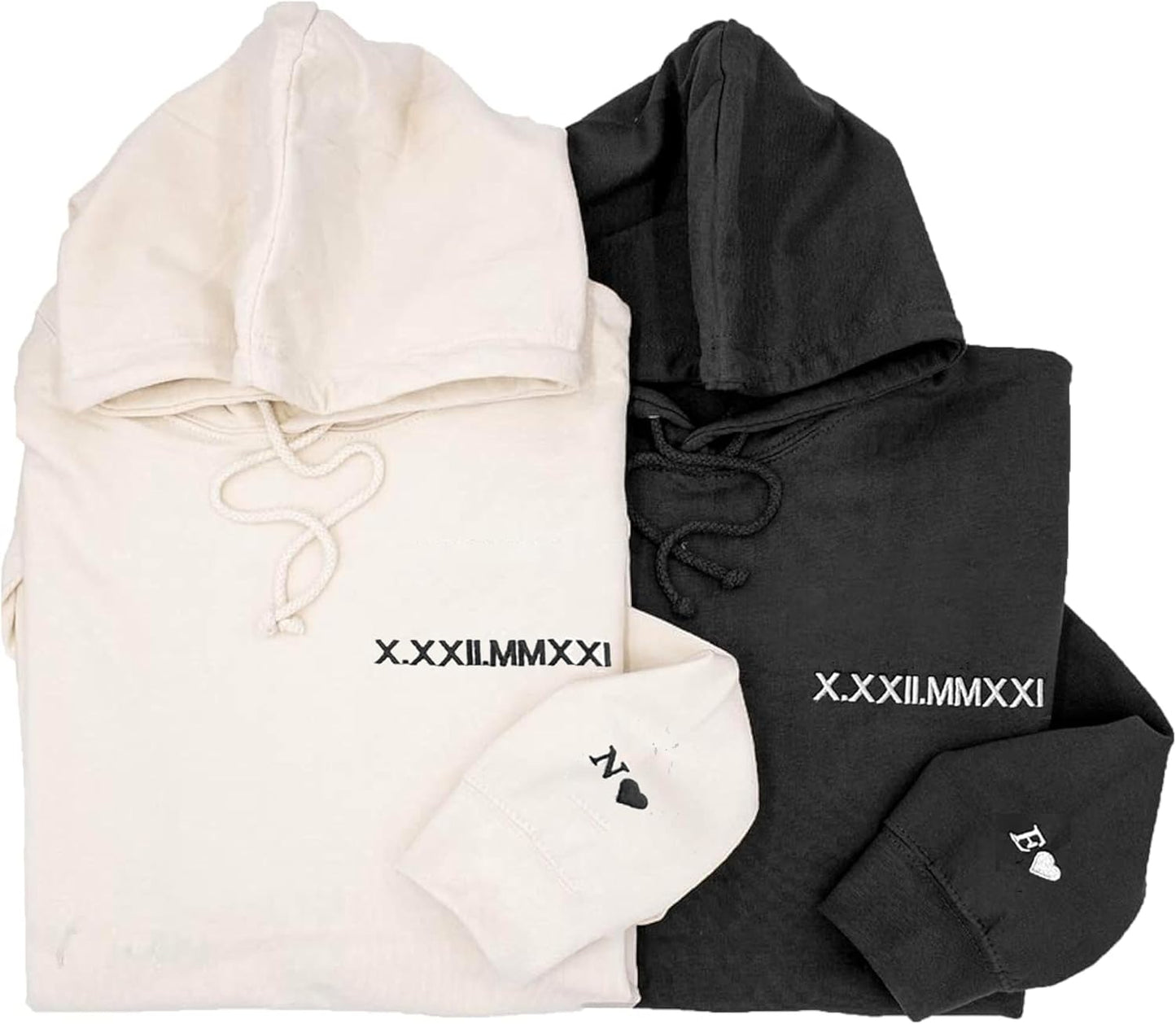 Personalized Roman Numeral Couple Hoodies