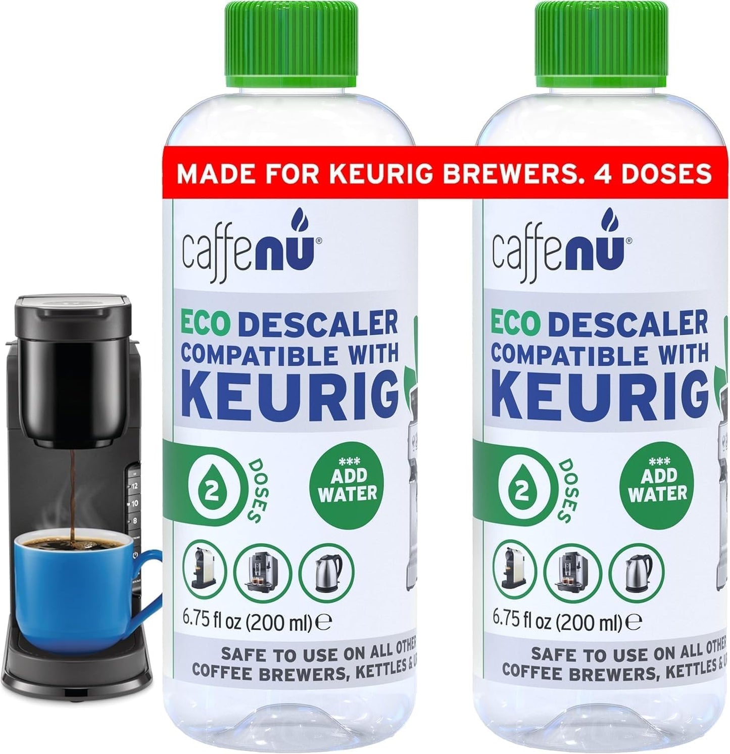 Descale for Hotter Coffee! 2 Bottles Keurig Descaler