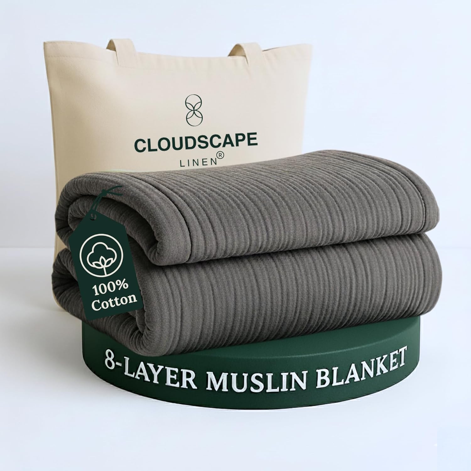 Cloud Scape Linen 8-Layer Muslin Blanket for Cozy Comfort