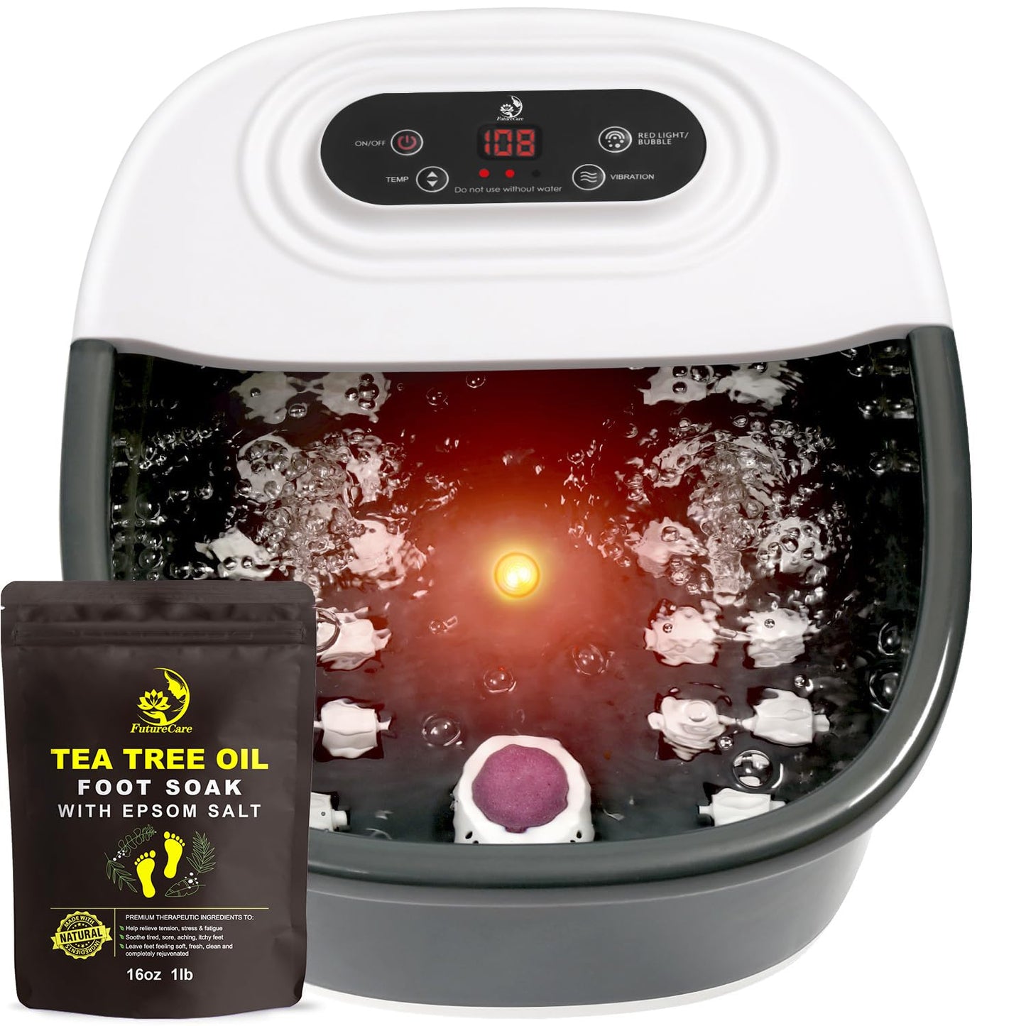 Foot Spa Bath Massager with Heat, Bubbles, and Vibration Relief