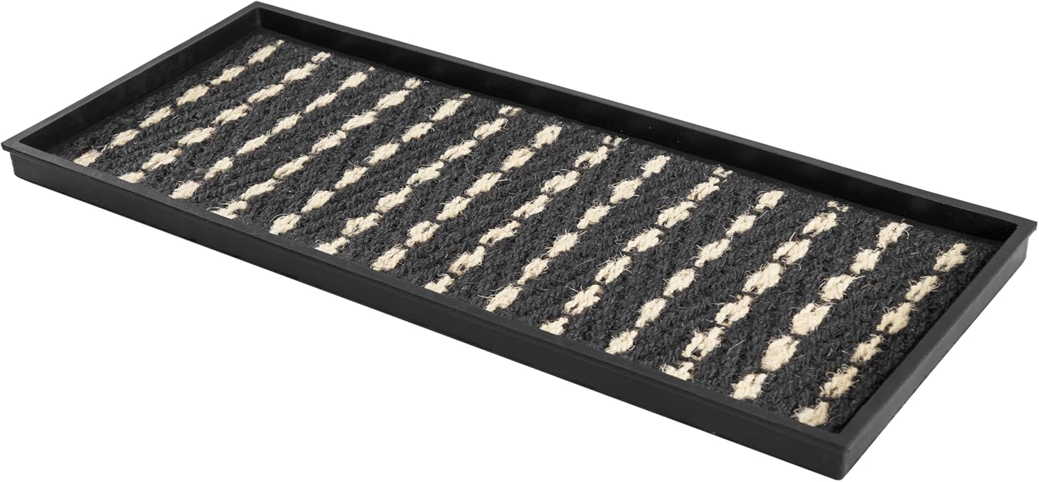 Durable Rubber Boot Tray with Coir for Entryway Organization