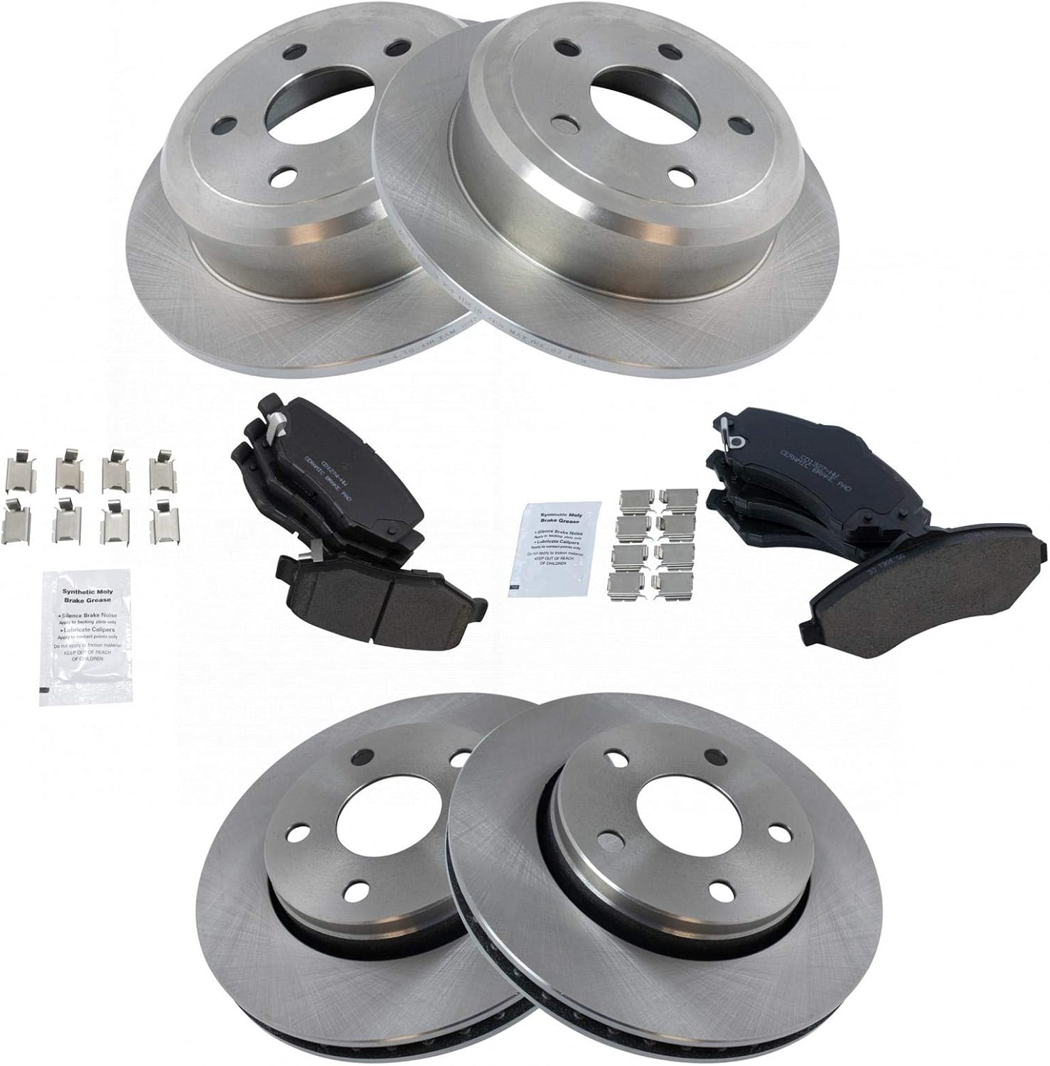TRQ Brake Pad & Rotor Kit for 2007-2017 Jeep Wrangler Models