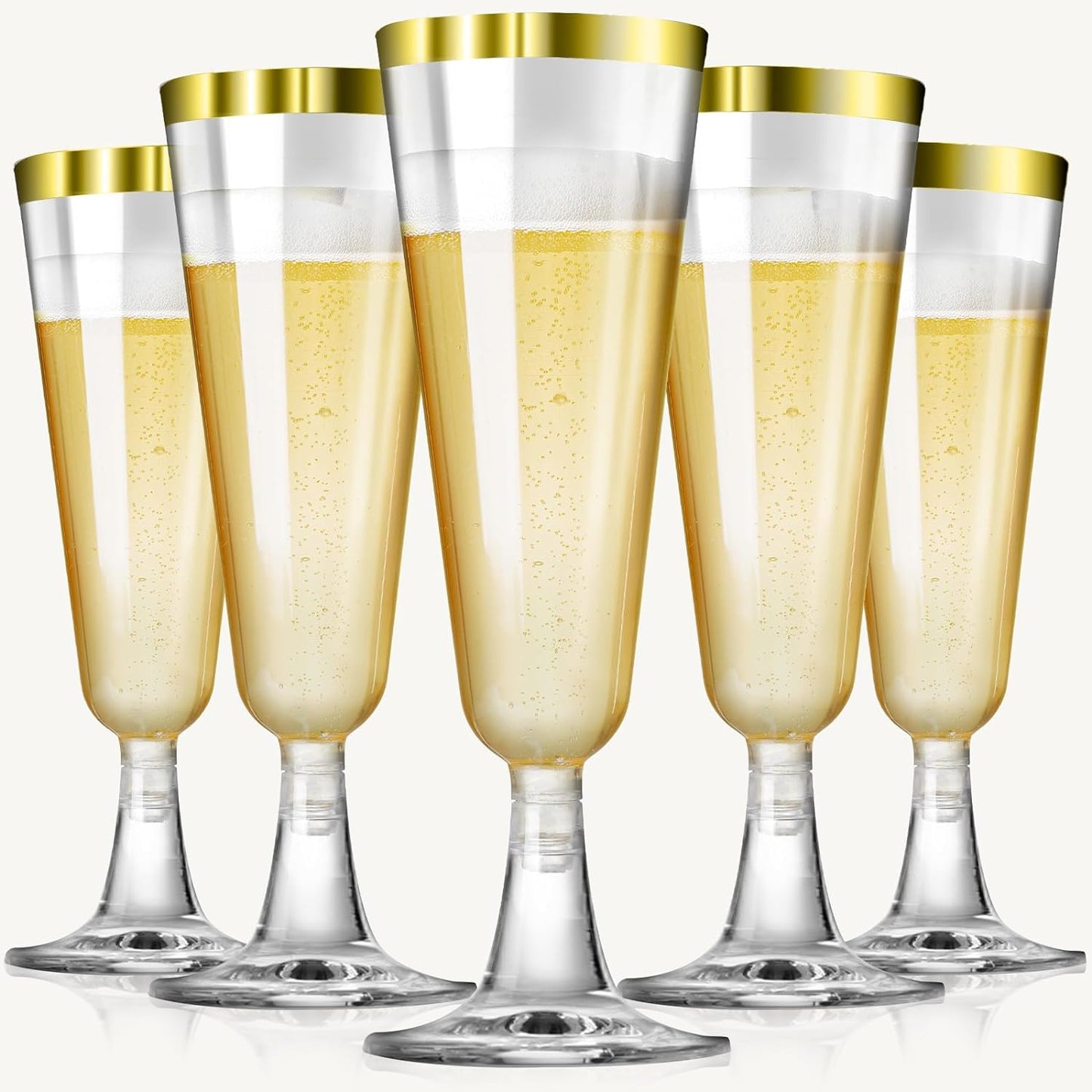 SUREHOME Plastic Champagne Flutes 100 Pack for Celebrations