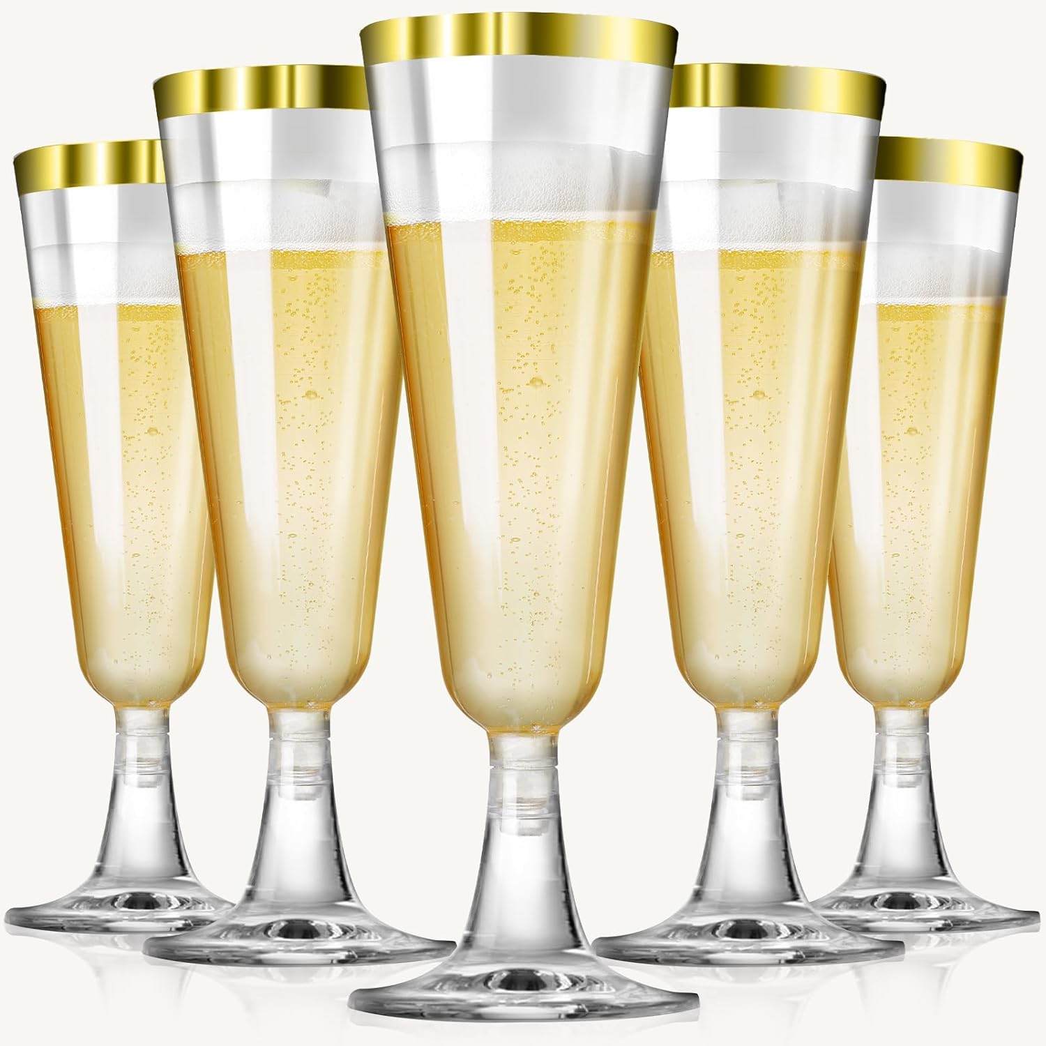 SUREHOME Plastic Champagne Flutes 100 Pack for Celebrations
