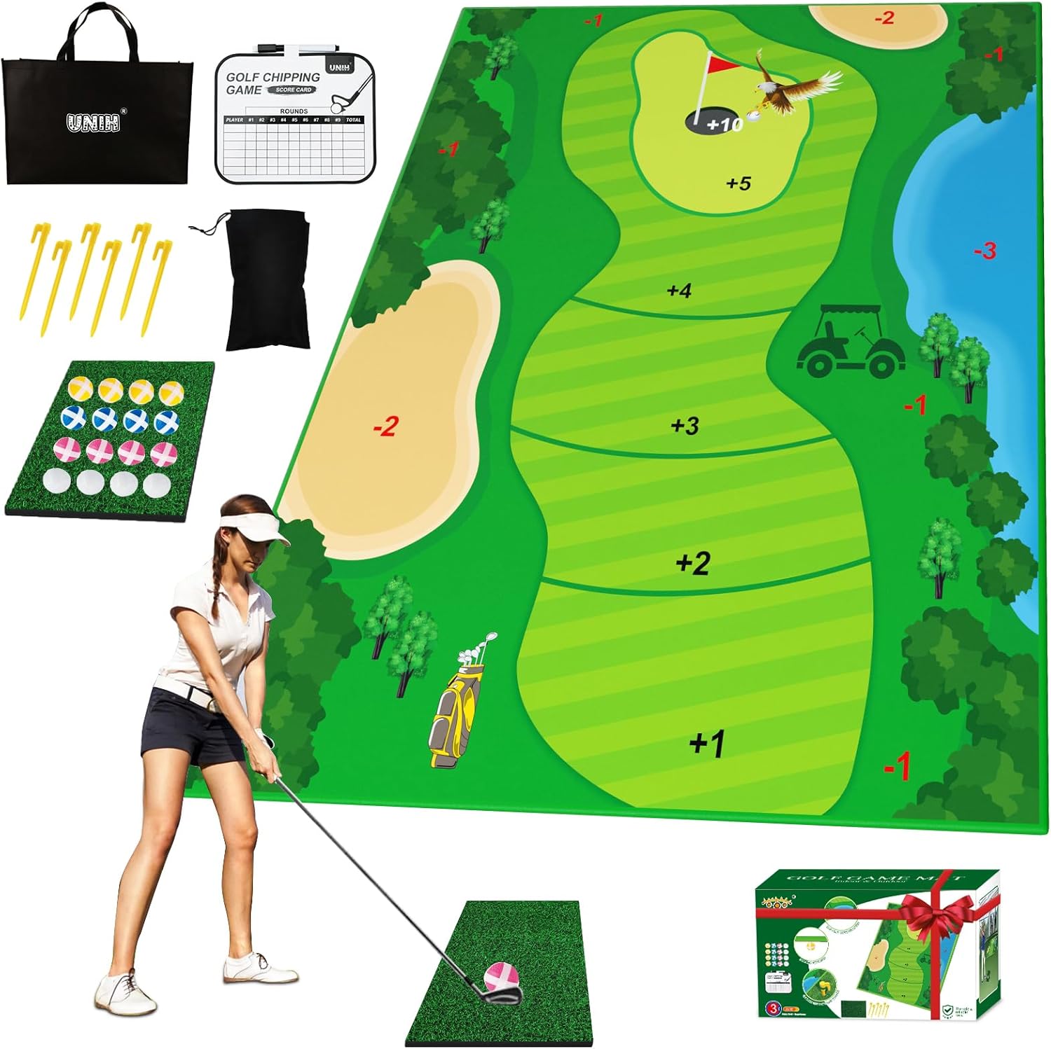 UNIH Velcro Chipping Mat - Ultimate Golf Fun!