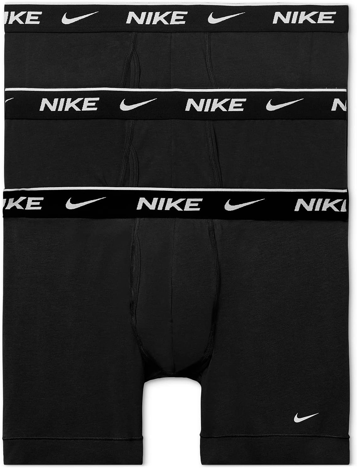 Nike Men's Cotton Stretch Boxer Briefs 3-Pack, XL, Black