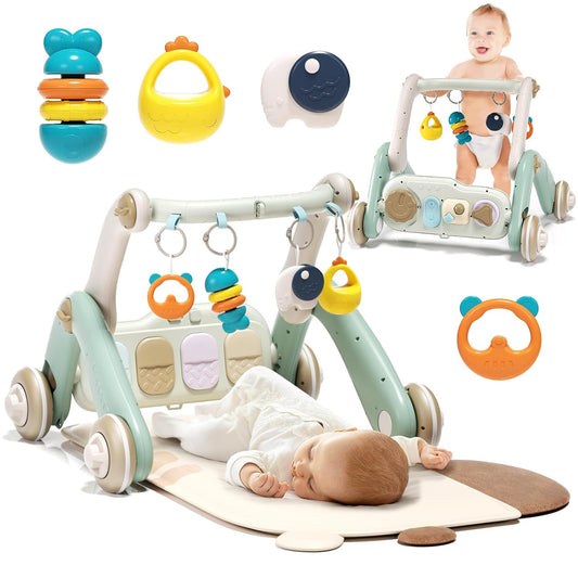 2-in-1 Baby Gym & Walker - Play, Learn, Grow! [White]