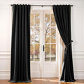Lazzzy Black Velvet Curtains 108 in Long - 95% Blackout Luxury Drapes