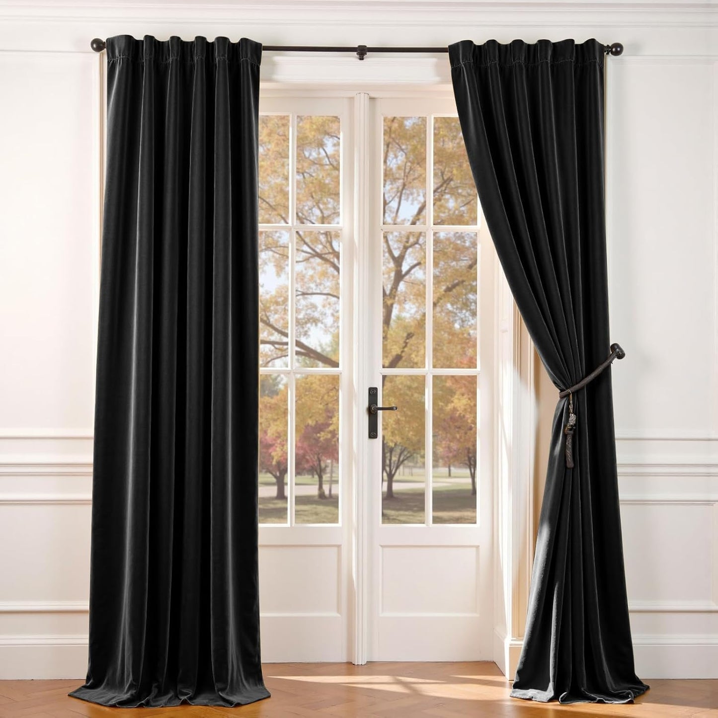 Lazzzy Black Velvet Curtains for Luxurious Blackout Treatment