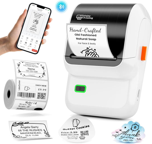 Versatile Bluetooth Label Printer - 1000 Icons, 300 Templates