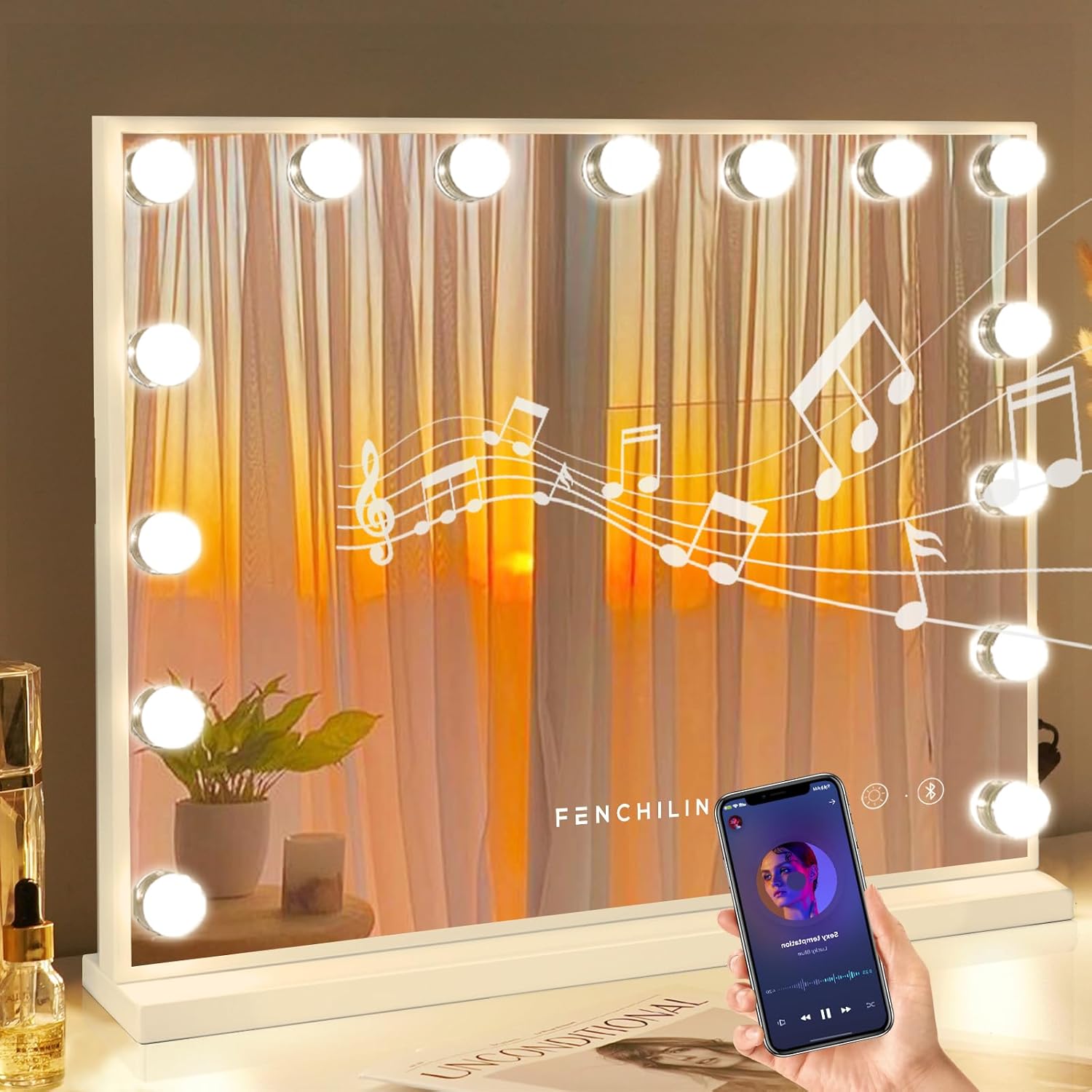 FENCHILIN Vanity Mirror with Lights and Bluetooth Speaker Review