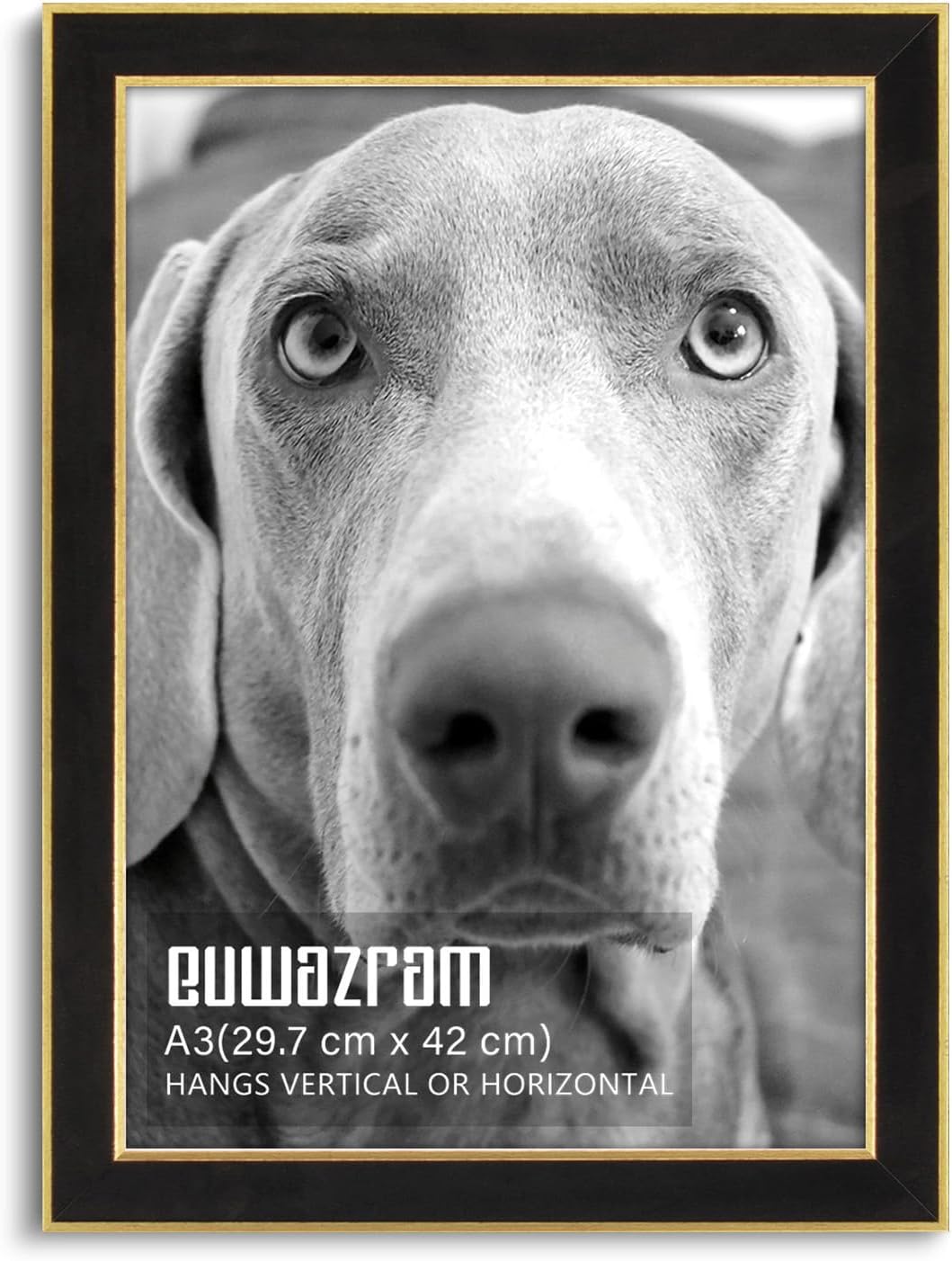 Elegant Black Suede A3 Frame for Photos and Artwork Display