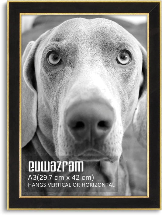 Elegant Black Suede A3 Frame for Photos and Artwork Display