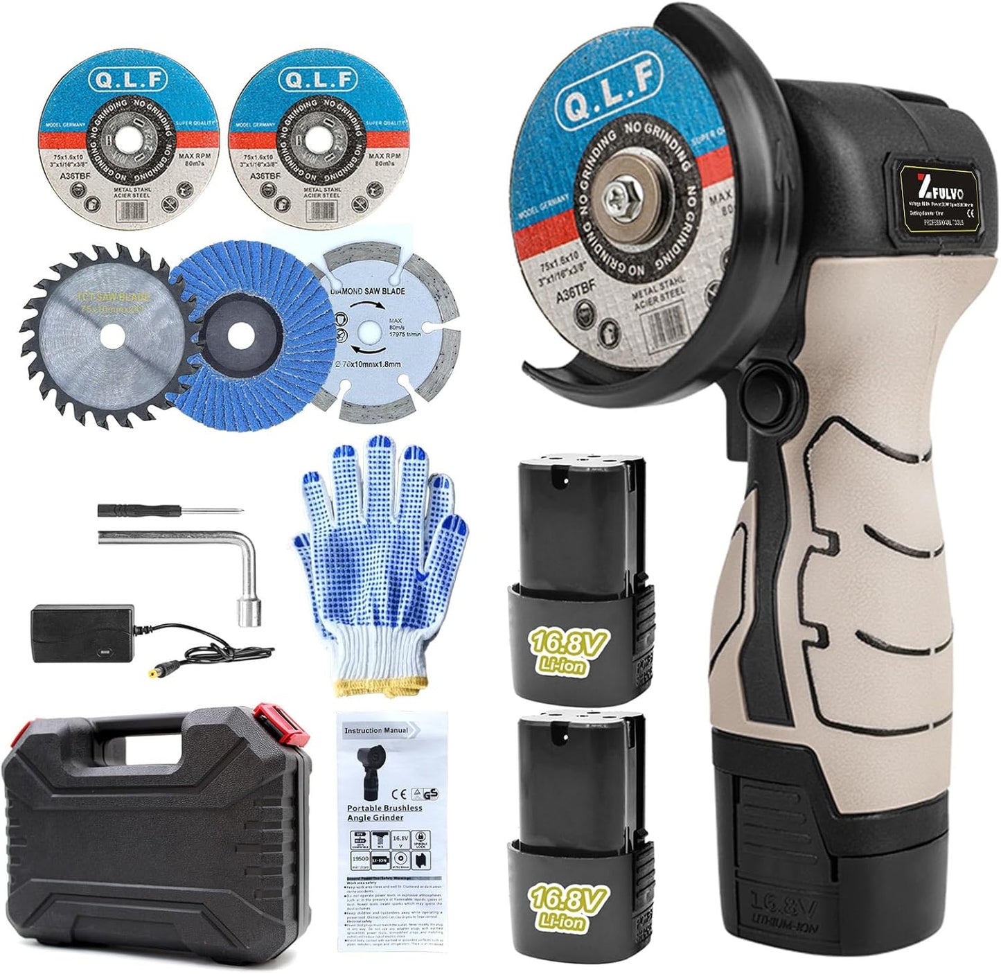 Cordless Brush Angle Grinder Kit for Efficient Metal Cutting