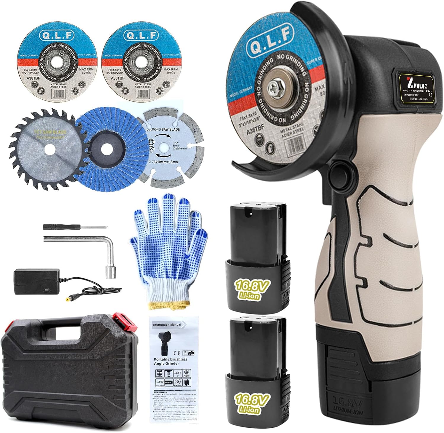 Cordless Brush Angle Grinder Kit for Efficient Metal Cutting